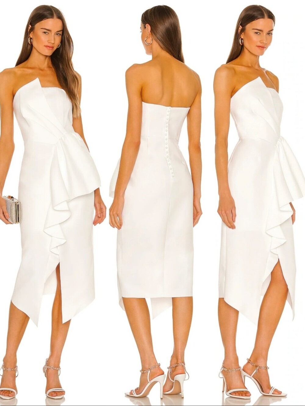 ELLIATT Reception Ivory Strapless Bodycon Dress S
